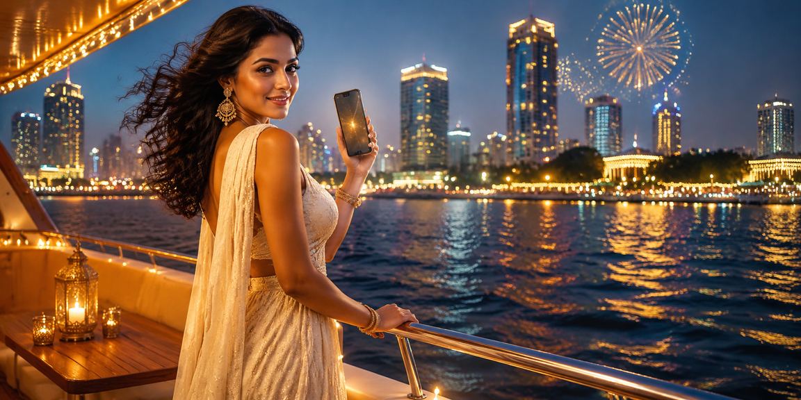 People in Bangalore enjoying mobile casino during Diwali festival